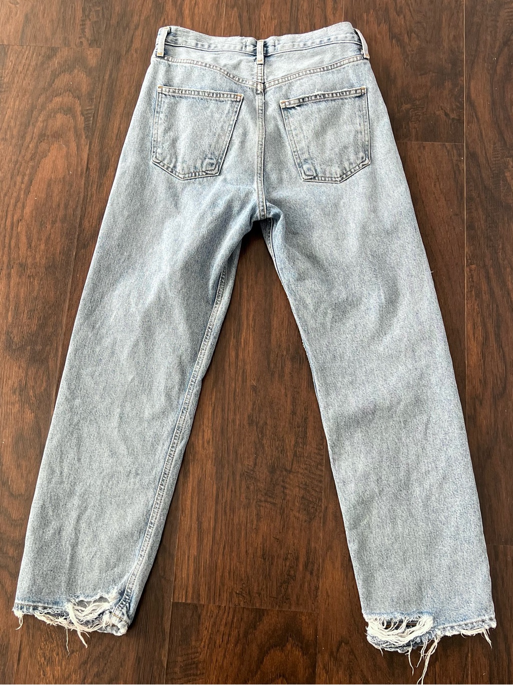 Agolde 90’s Crop High Rise Straight Leg Jeans Light Wash Distressed Size 24 — image 2 of 8